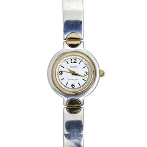 Ecclissi Vintage Solid Sterling Silver Ladies Two Tone Wrist Watch 1990s